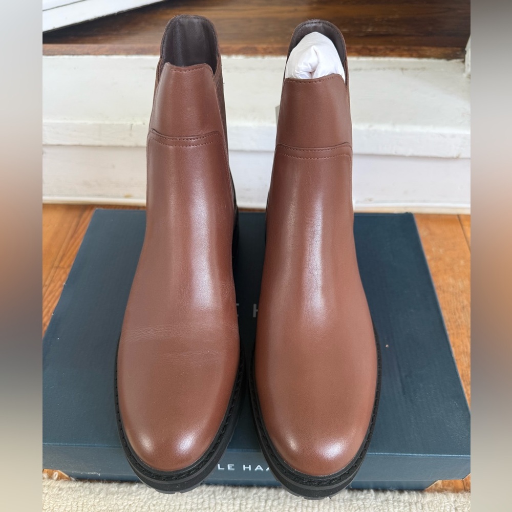 Cole Haan Women Brown Leather Waterproof Boots
